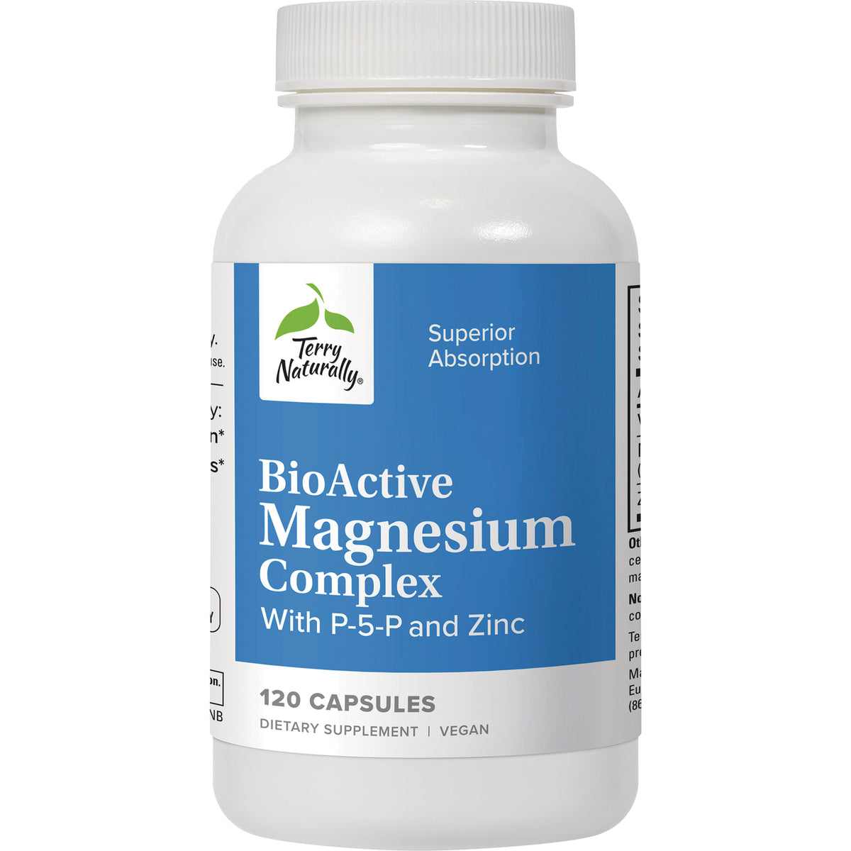 EUR034 | Terry Naturally BioActive Magnesium Complex supplement bottle front label 120 capsules