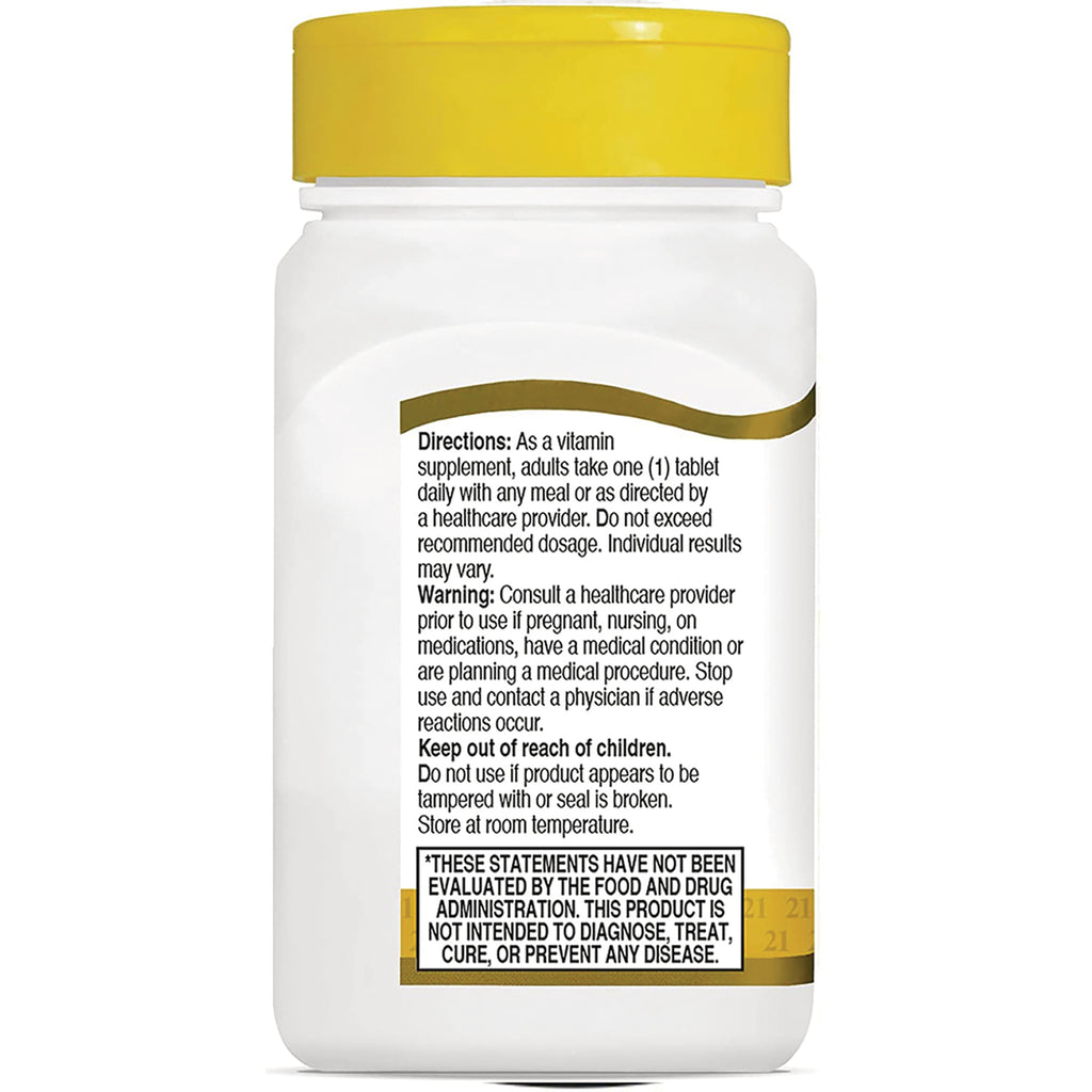 CNT163 | Back label showing directions, warnings, and FDA disclaimer on white supplement bottle with yellow cap - Thumbnail