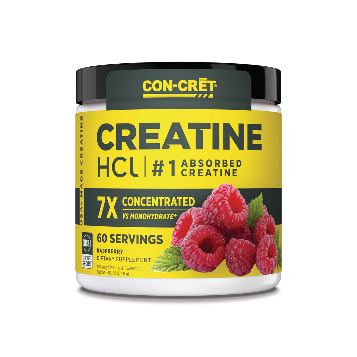 CNC004 | Con-Cret Creatine HCL, 60 Servings, 2.03 OZ, Raspberry Flavor