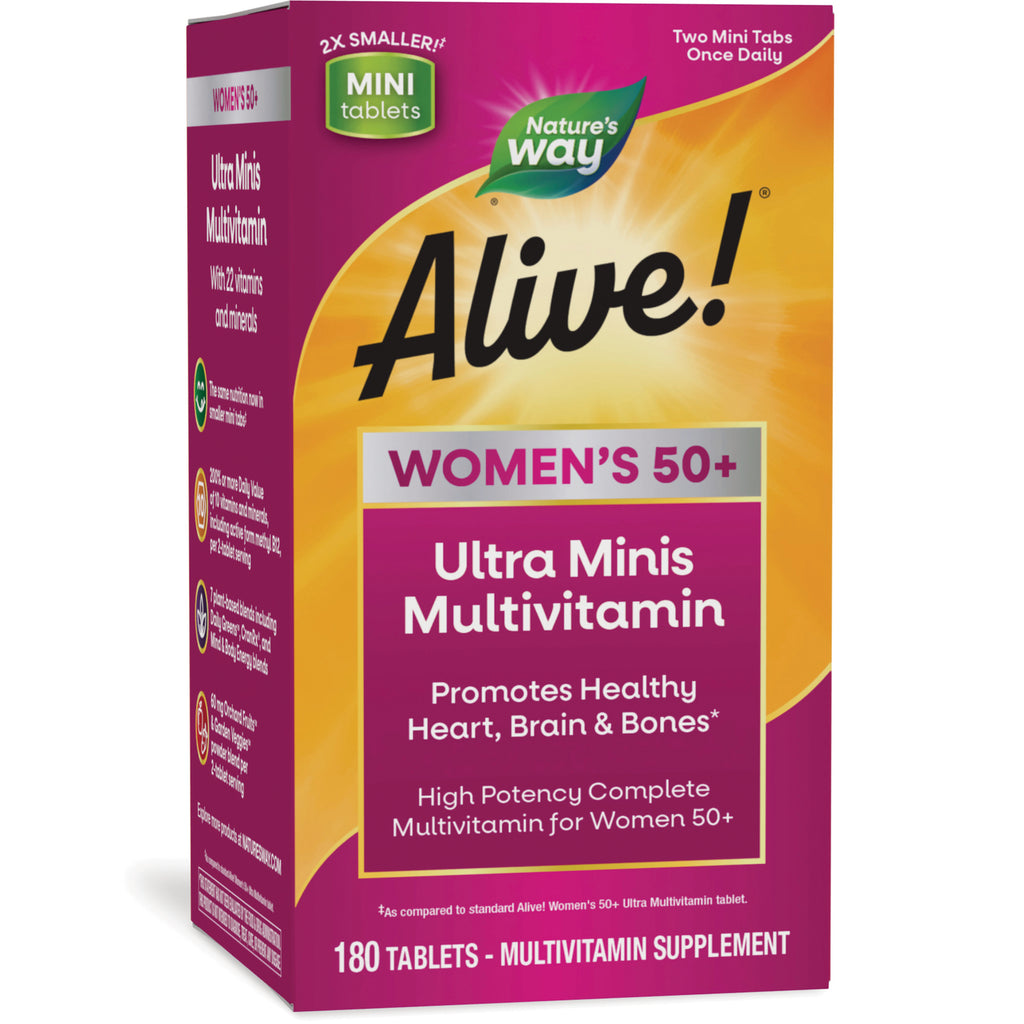 NW1077 | Nature's Way Alive! Women's 50+ Ultra Minis Multivitamin box, 180 tablets - Thumbnail