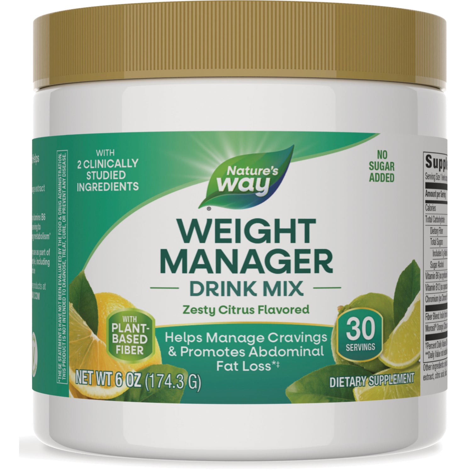 NW1069 | Nature's Way Weight Manager drink mix zesty citrus 30 servings white jar