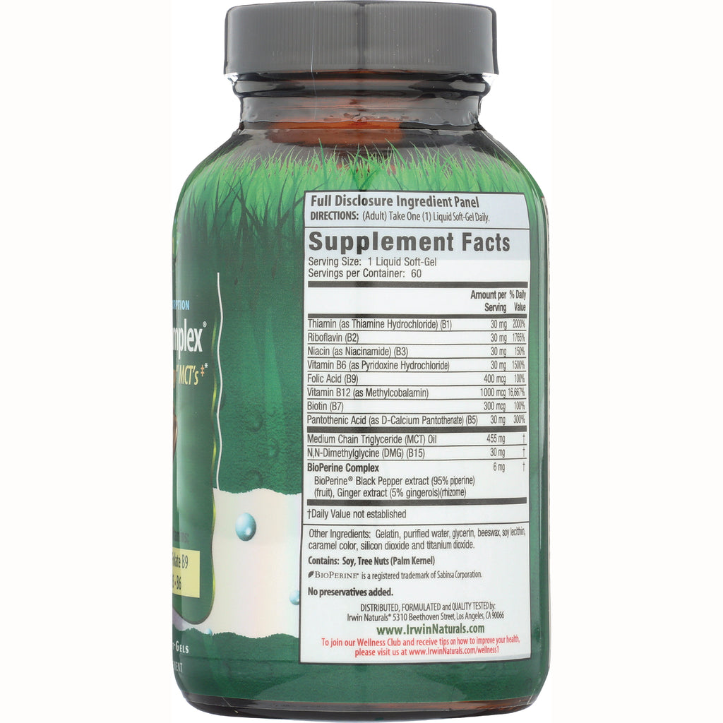 IR087 | back label showing Supplement Facts panel and ingredient list on a green supplement bottle - Thumbnail
