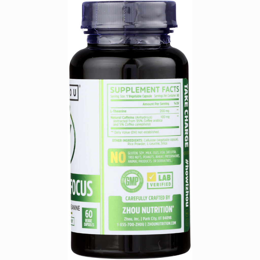 ZOU034 | Back label with Supplement Facts, GMP and Lab Verified icons, and Zhou Nutrition details - Thumbnail