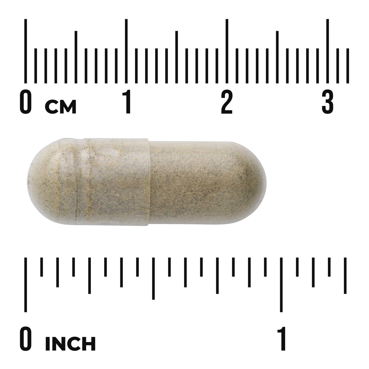 SWR079 | Beige capsule with size guide in centimeters and inches