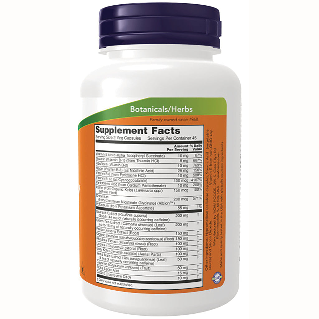NWF387 | Back of white supplement bottle showing Botanicals/Herbs header and Supplement Facts panel - Thumbnail