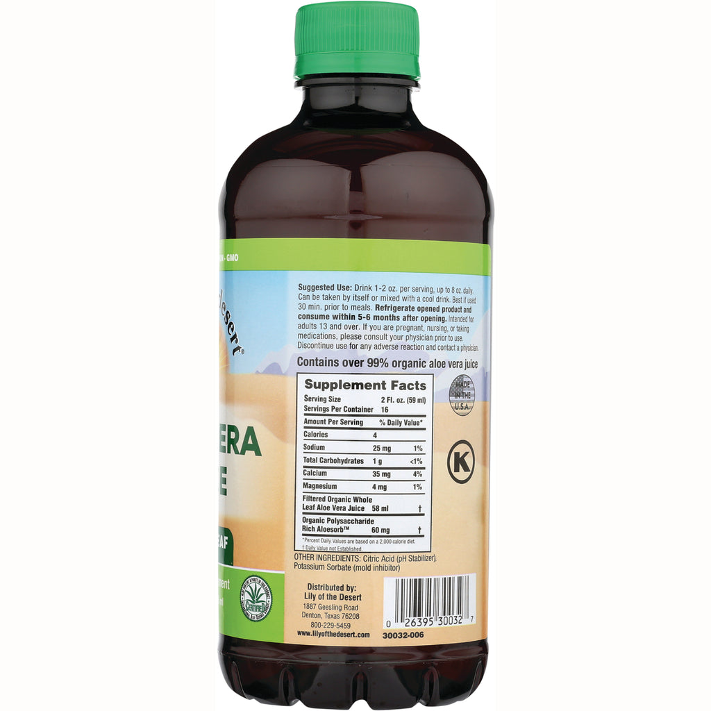 LIL033 | Back of brown bottle showing supplement facts panel, directions, barcode and green cap - Thumbnail