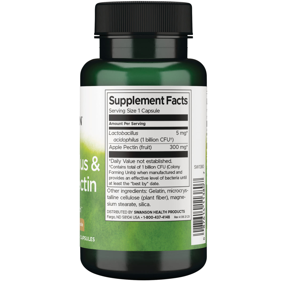 SW1380 | Back label with Supplement Facts