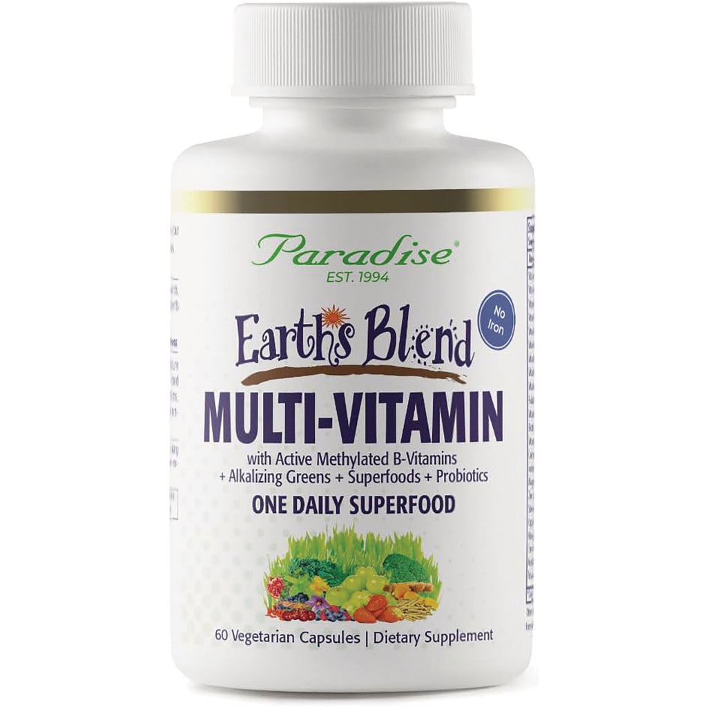 PRH012 | Paradise Earth's Blend Multi-Vitamin white bottle labeled MULTI-VITAMIN One Daily Superfood - Thumbnail