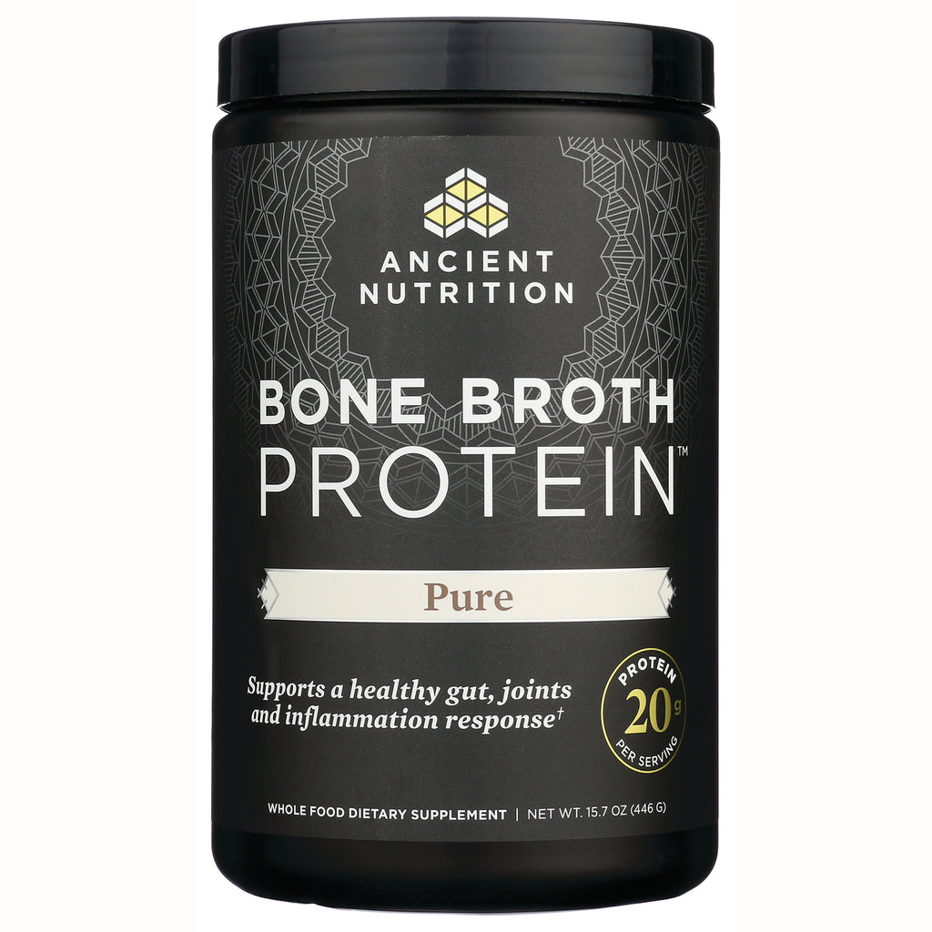 ATN001 | Ancient Nutrition Bone Broth Protein Pure supplement jar front label - Thumbnail