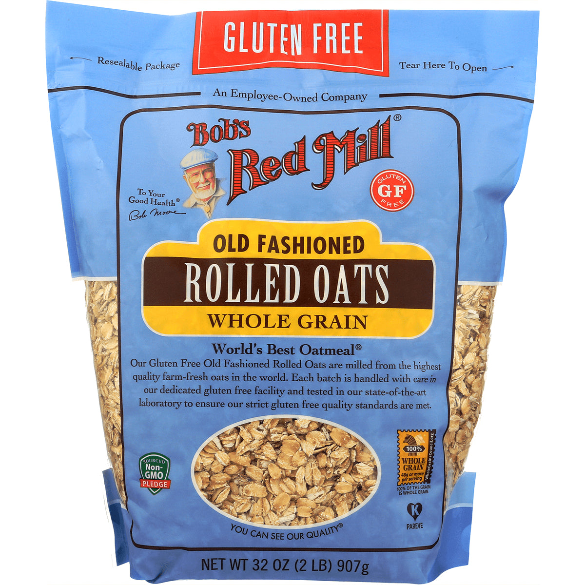 BOB401 | Bob's Red Mill Old Fashioned Rolled Oats whole grain 32 oz front packaging