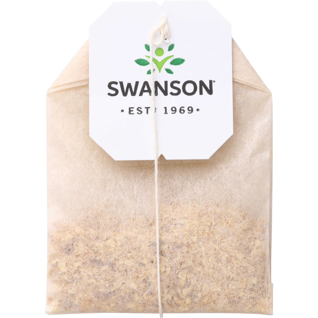 SWF077 | Tea bag with string and white tag reading 'SWANSON EST. 1969', close-up showing tea blend inside bag - Thumbnail