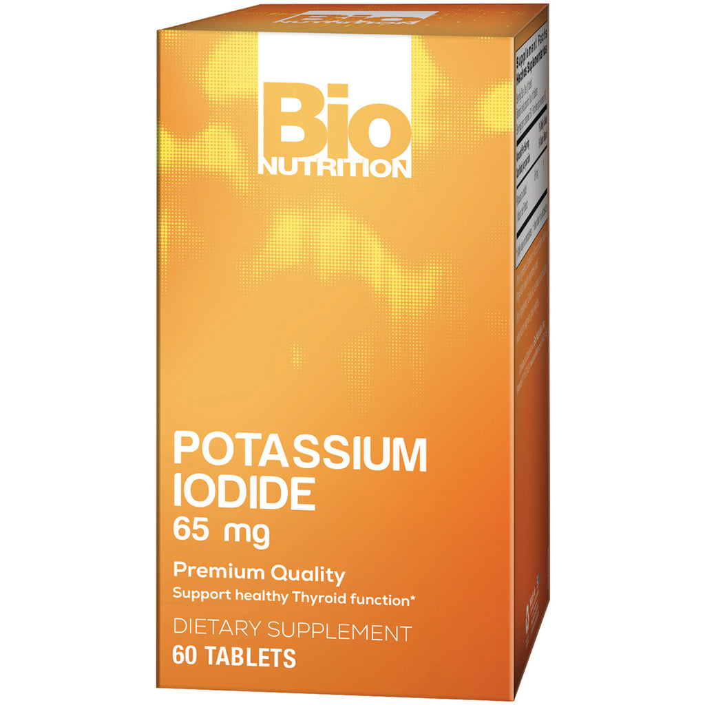 BNN067 | Bio Nutrition Potassium Iodide 65 mg orange box, dietary supplement 60 tablets - Thumbnail