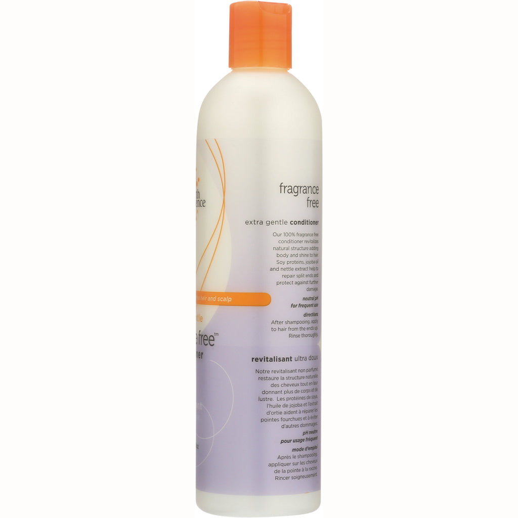 ERS010 | back label of fragrance free extra gentle conditioner bottle showing ingredients and directions - Thumbnail