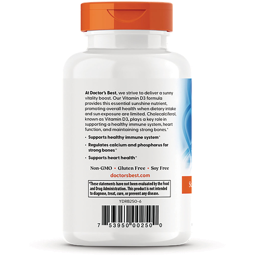 DB176 | Back of white supplement bottle with orange cap showing label text of benefits, non-GMO note and barcode - Thumbnail
