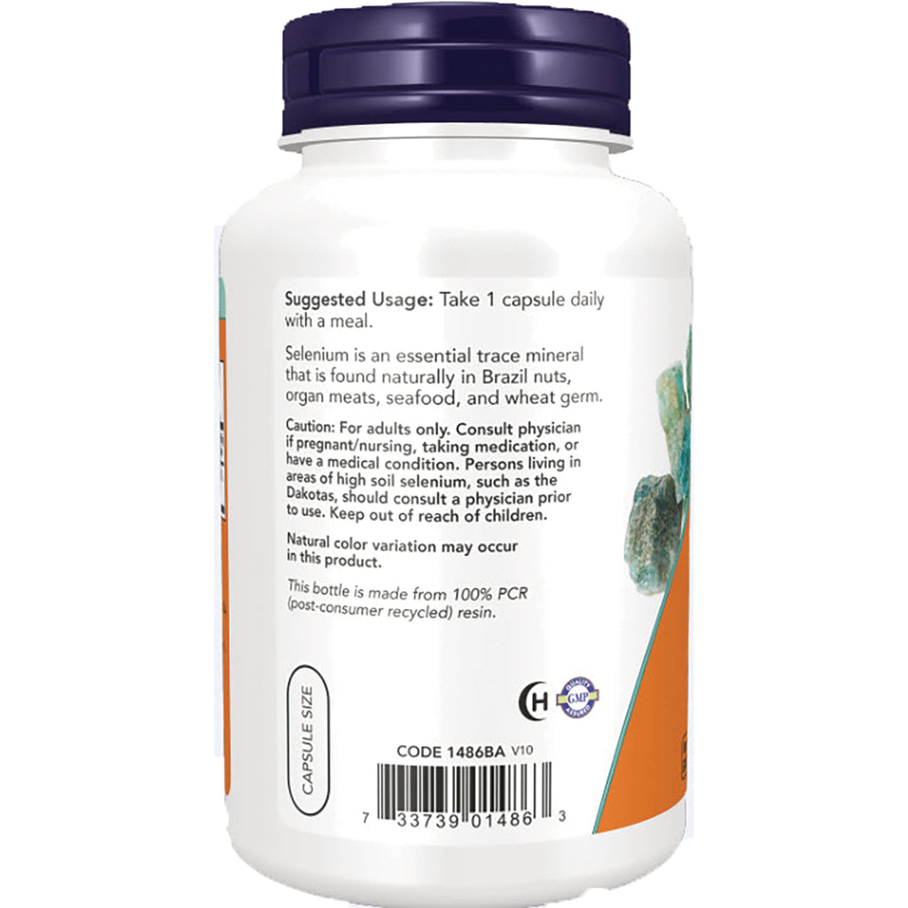 NWF704 | back label of white supplement bottle showing suggested usage, caution text, barcode, and capsule size - Thumbnail