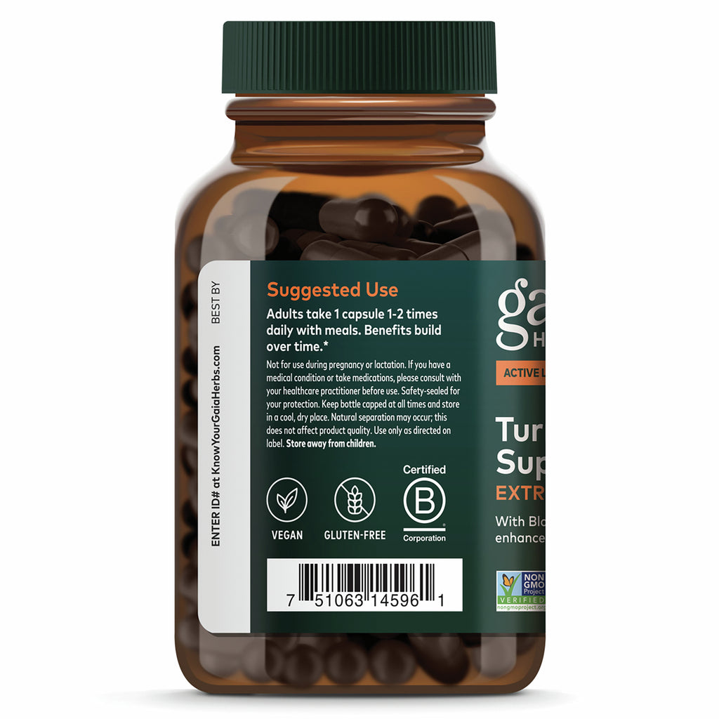 GH087 | back of amber supplement bottle showing Supplement Facts label and ingredients panel - Thumbnail