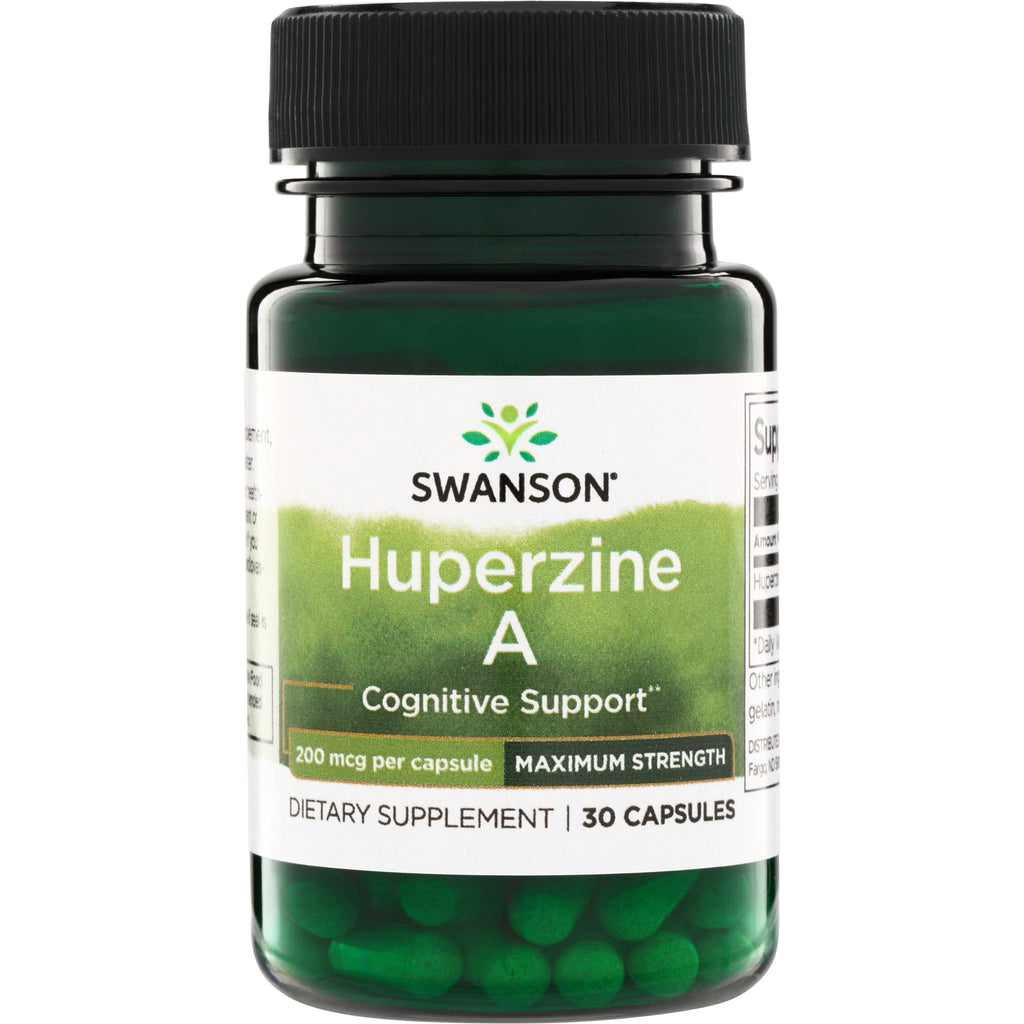 SW1705 | Swanson Huperzine A cognitive support supplement, 200 mcg per capsule, maximum strength, 30 capsules - Thumbnail