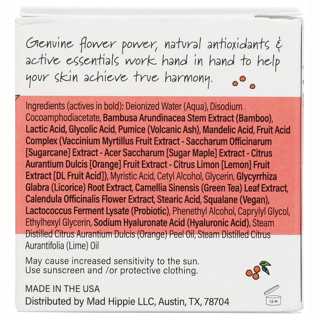 HIP013 | Back of white product box showing ingredients list, usage warning about sun sensitivity, and MADE IN THE USA - Thumbnail