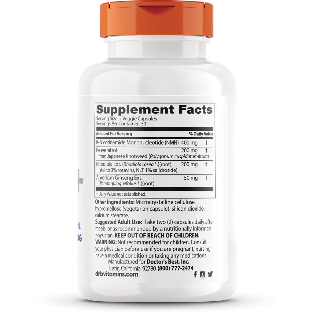 DB288 | back label showing Supplement Facts panel and other ingredients on white supplement bottle - Thumbnail