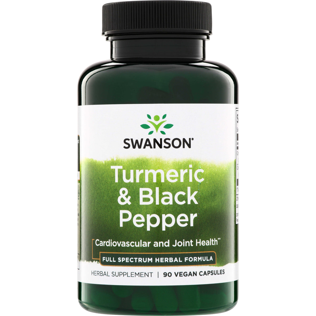 SW1877 | Swanson Turmeric & Black Pepper, Cardiovascular and Joint Health, 90 vegan capsules