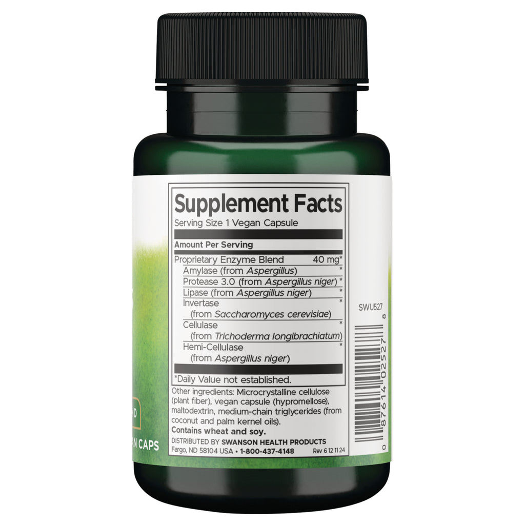 SWU527 | Back label with Supplement Facts panel, serving size 1 vegan capsule - Thumbnail