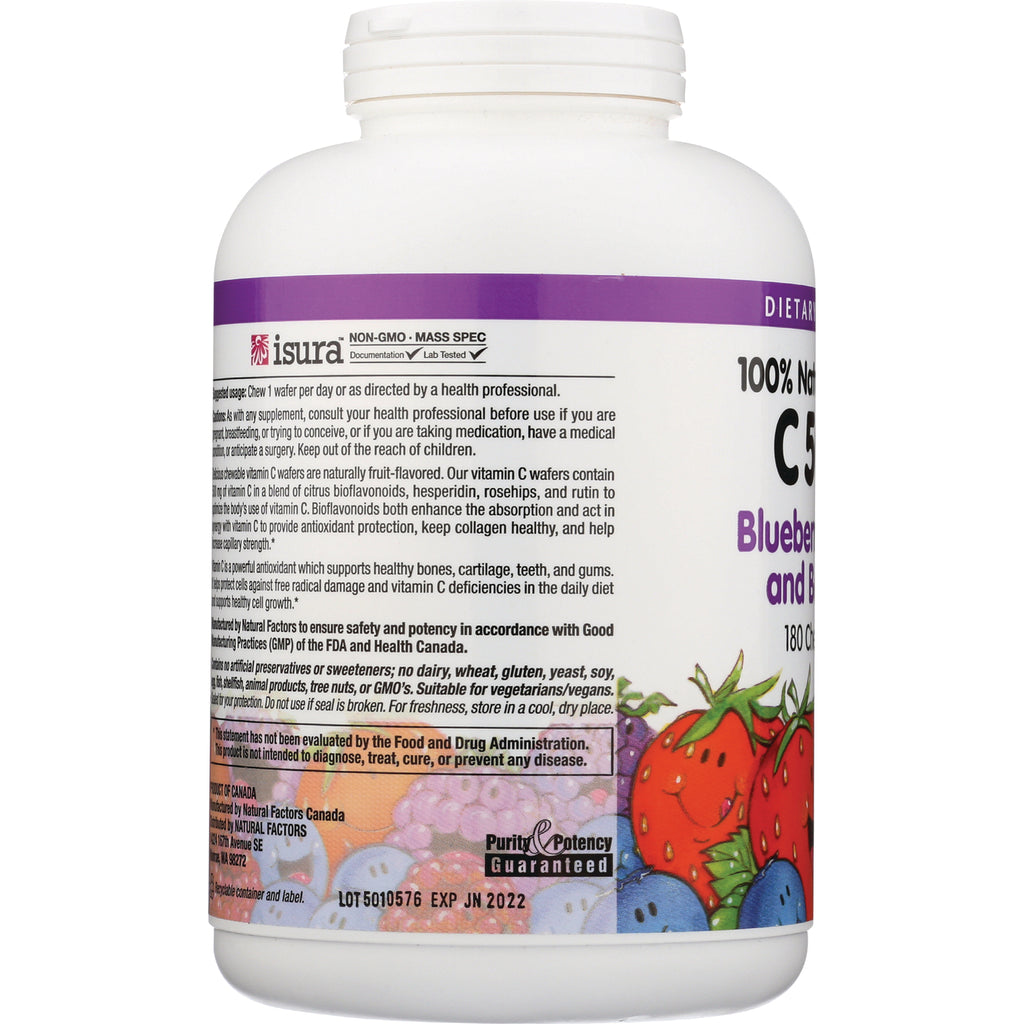 NFC091 | bottle back label showing supplement facts, usage text, and fruit illustrations - Thumbnail
