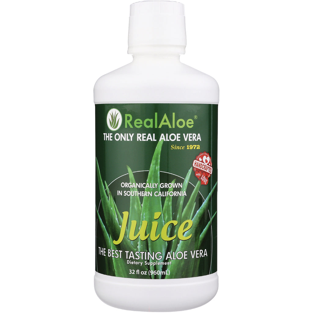 RA010 | RealAloe juice bottle labeled The Only Real Aloe Vera, 32 fl oz (960 mL) - Thumbnail
