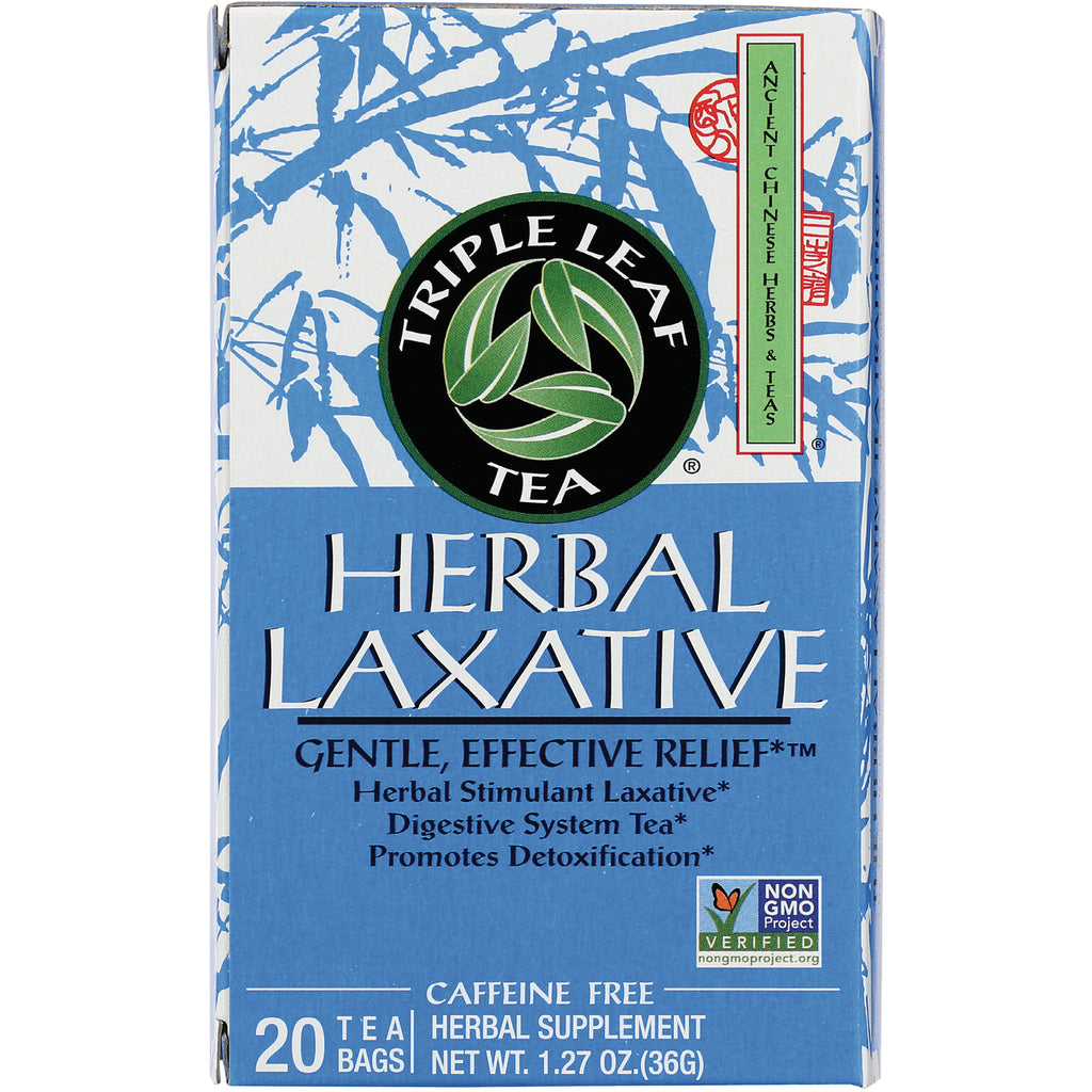 TLT004 | Triple Leaf Tea Herbal Laxative, 20 tea bags, caffeine free, Non-GMO Project Verified - Thumbnail