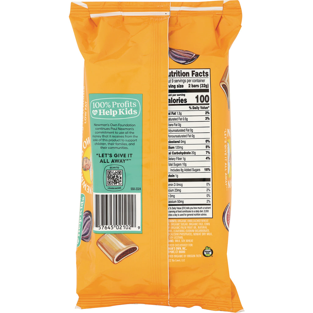 NWM029 | back of orange snack package with nutrition facts panel, barcode, and 100% Profits to Help Kids label - Thumbnail
