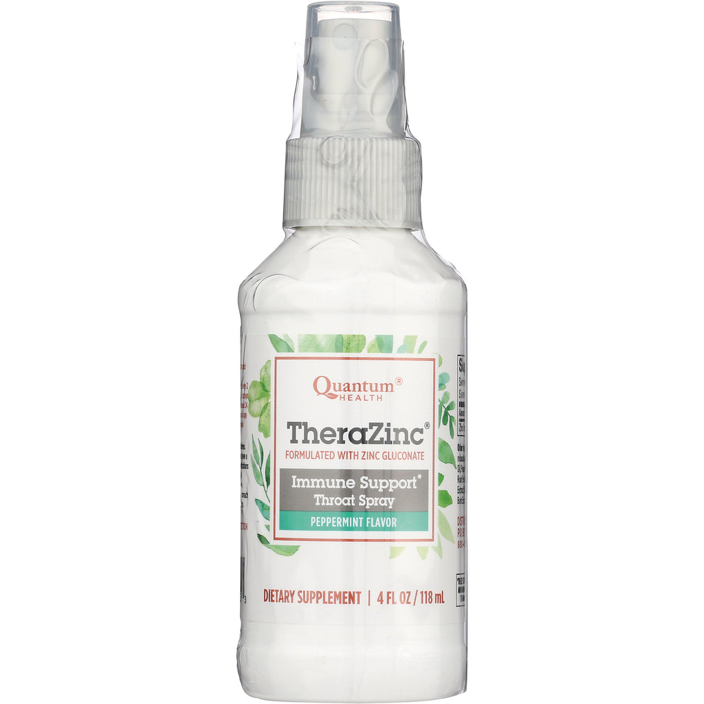 QU040 | TheraZinc Immune Support throat spray peppermint flavor bottle with Quantum Health label - Thumbnail
