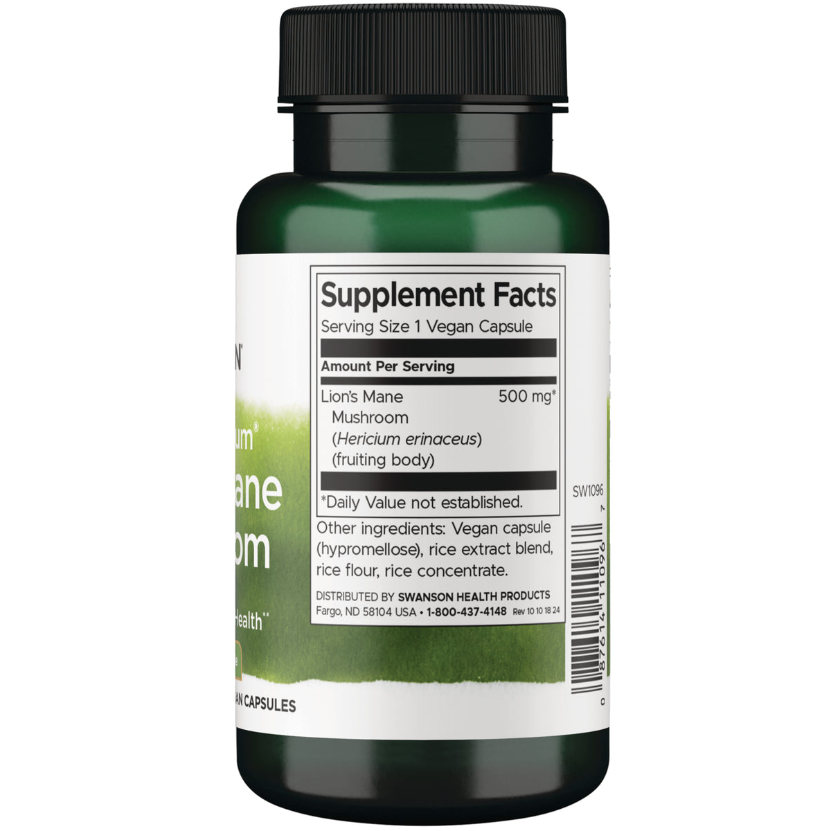 SW1096 | Back label with Supplement Facts