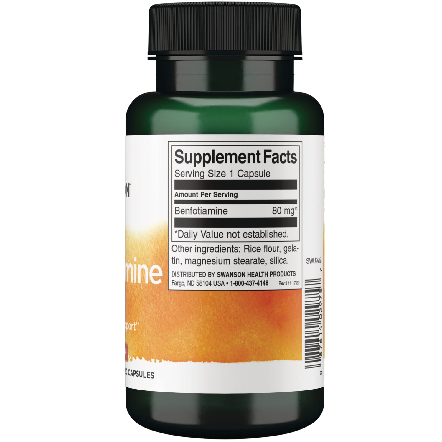 SWU975 | Supplement Facts panel: Serving Size 1 capsule