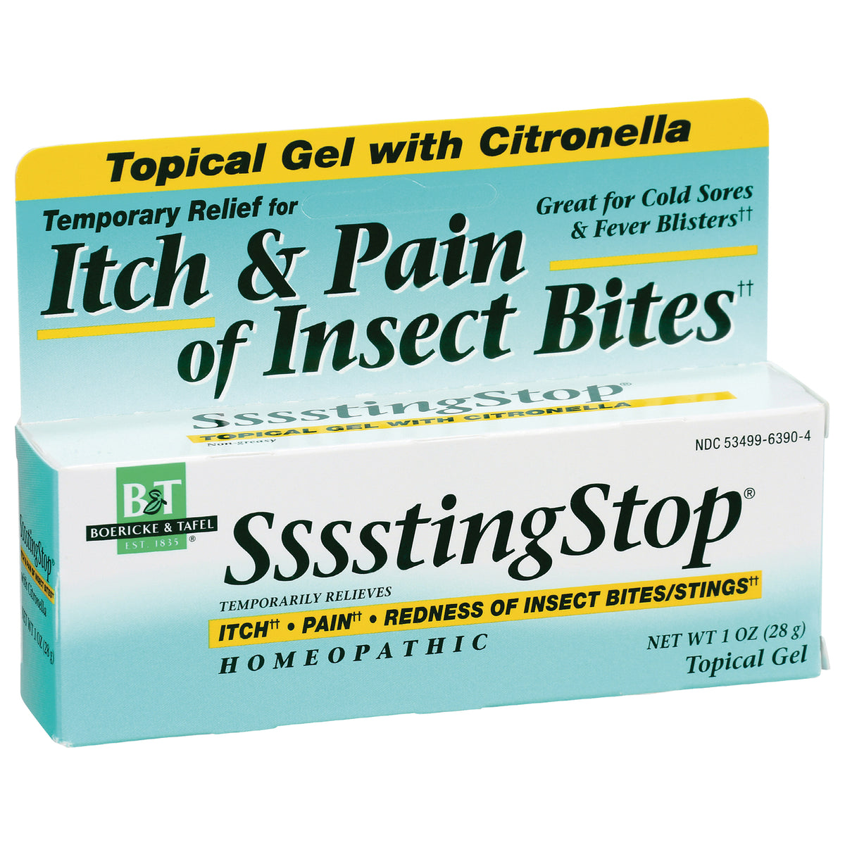 BRK016 | SssstingStop topical gel box labeled for itch & pain of insect bites with citronella