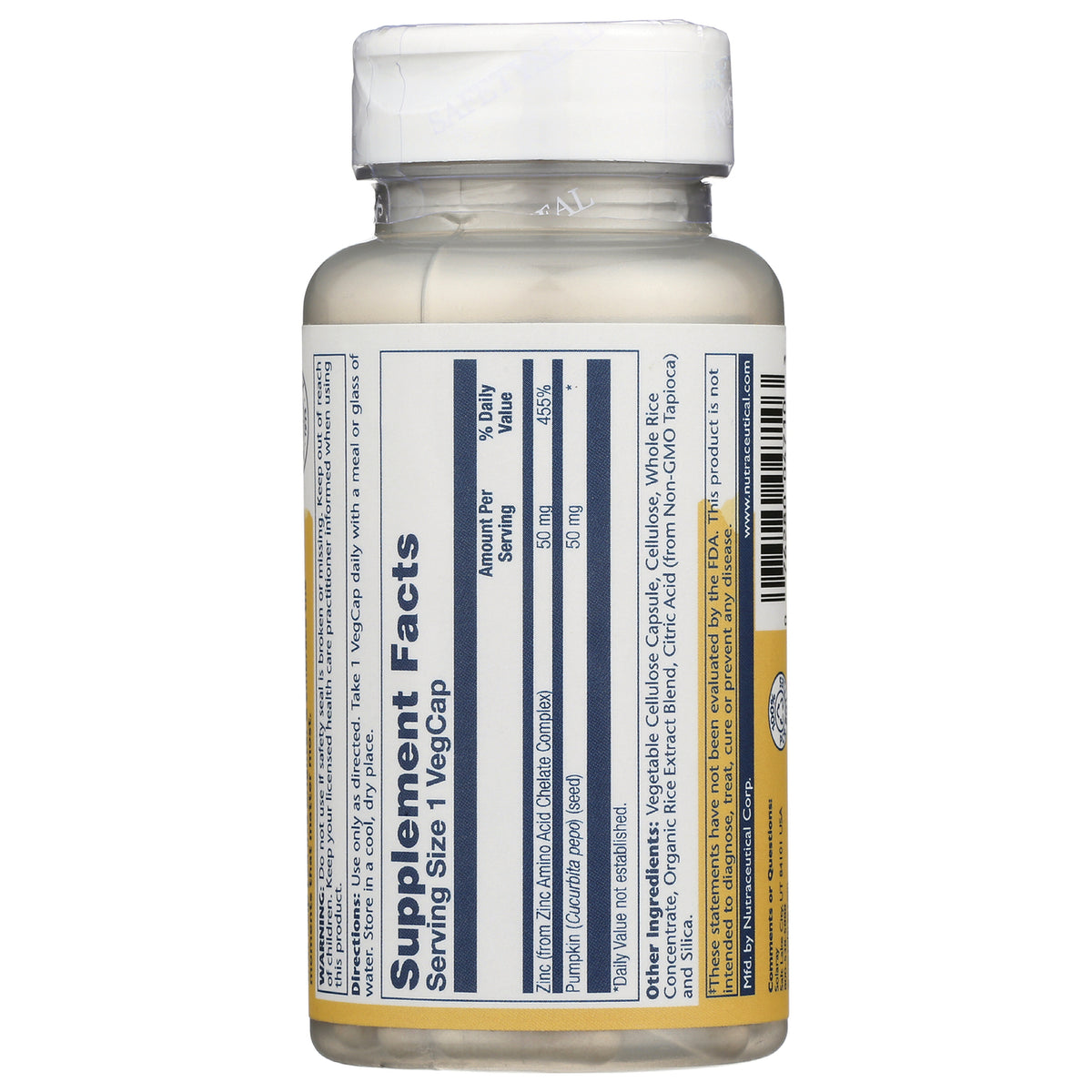 SLR234 | bottle back showing Supplement Facts panel, servings, and ingredients label