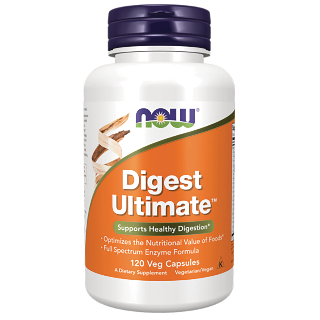 NWF1071 | NOW Digest Ultimate orange bottle, dietary supplement 120 Veg Capsules supports healthy digestion - Thumbnail