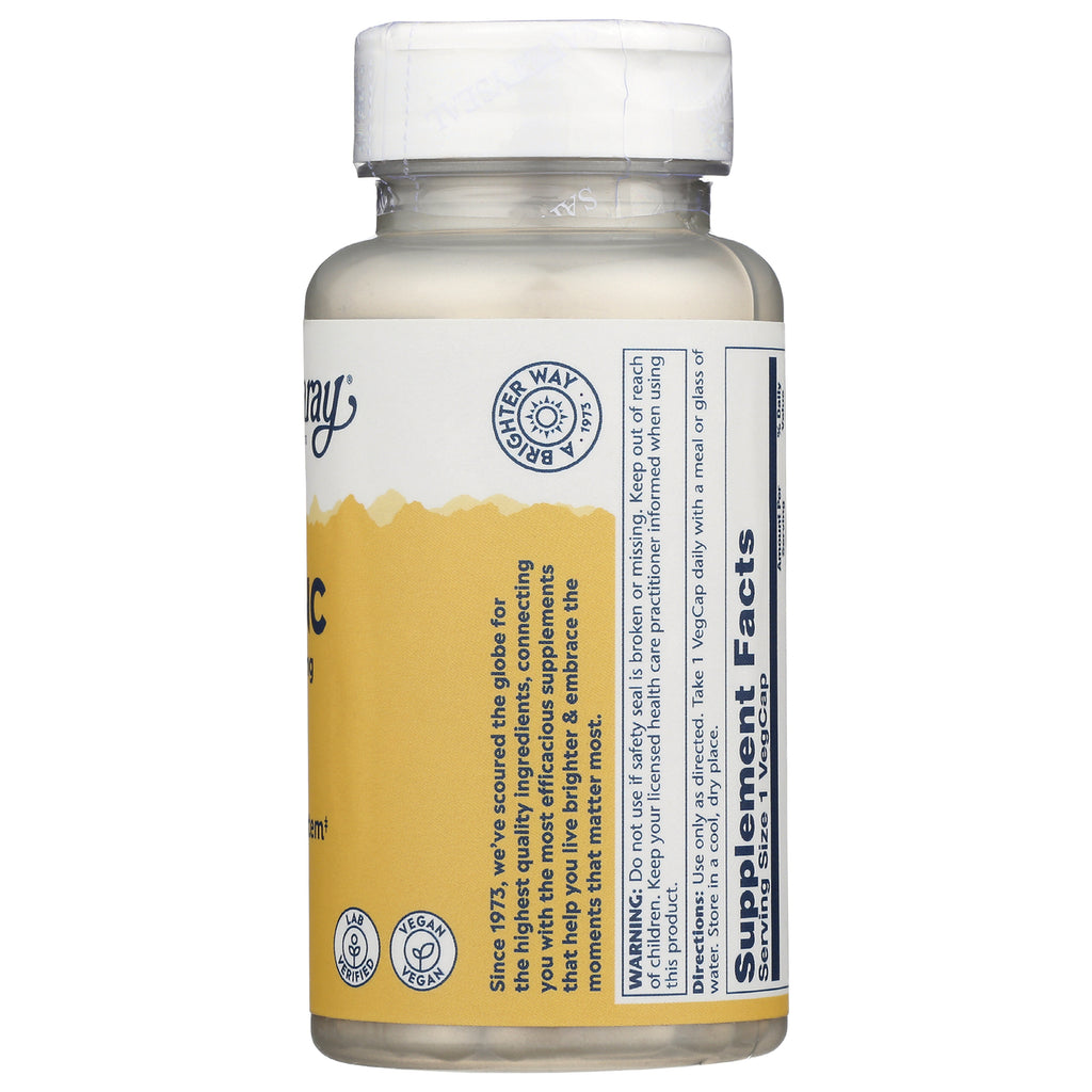 SLR234 | Back of white and yellow supplement bottle showing Supplement Facts panel, warning and ingredient text - Thumbnail