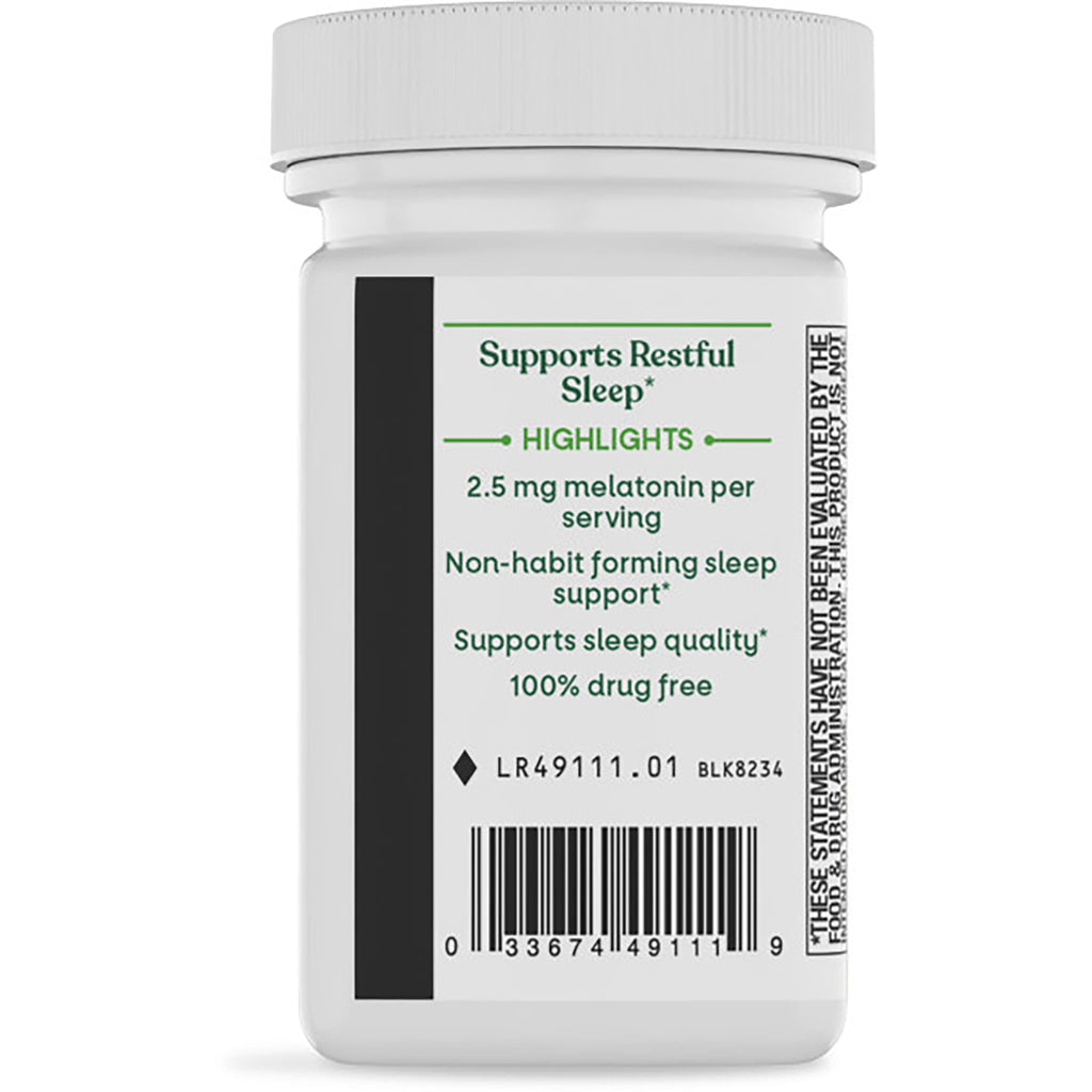 NW784 | back label of white supplement bottle showing SUPPORTS SLEEP heading, product blurb and barcode - Thumbnail
