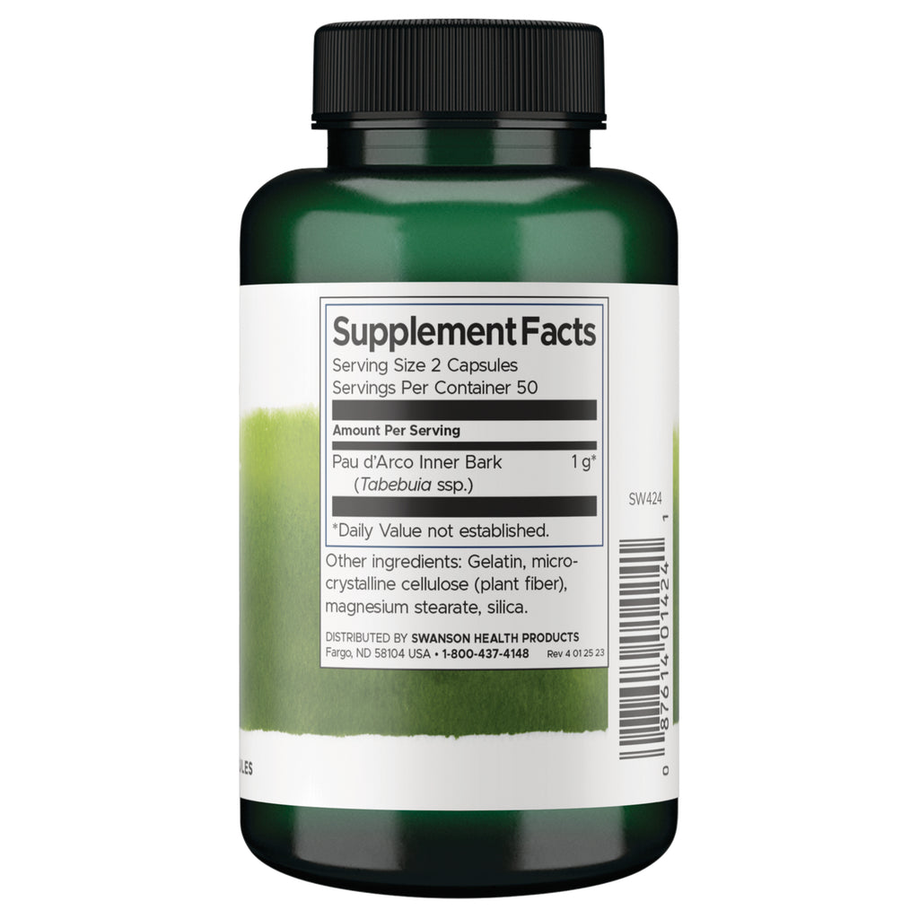 SW424 |Back label with supplement facts and serving informatio - Thumbnail