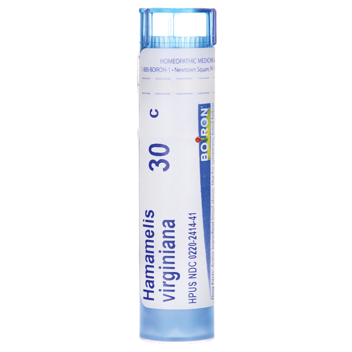 BRN110 | tube of Boiron homeopathic pellets labeled Hamamelis virginiana 30C