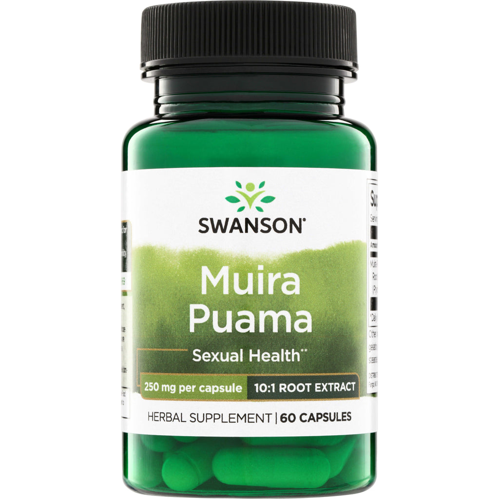 SWH080 | Swanson Muira Puama, Sexual Health, 250 mg per capsule, 10:1 root extract, 60 capsules - Thumbnail