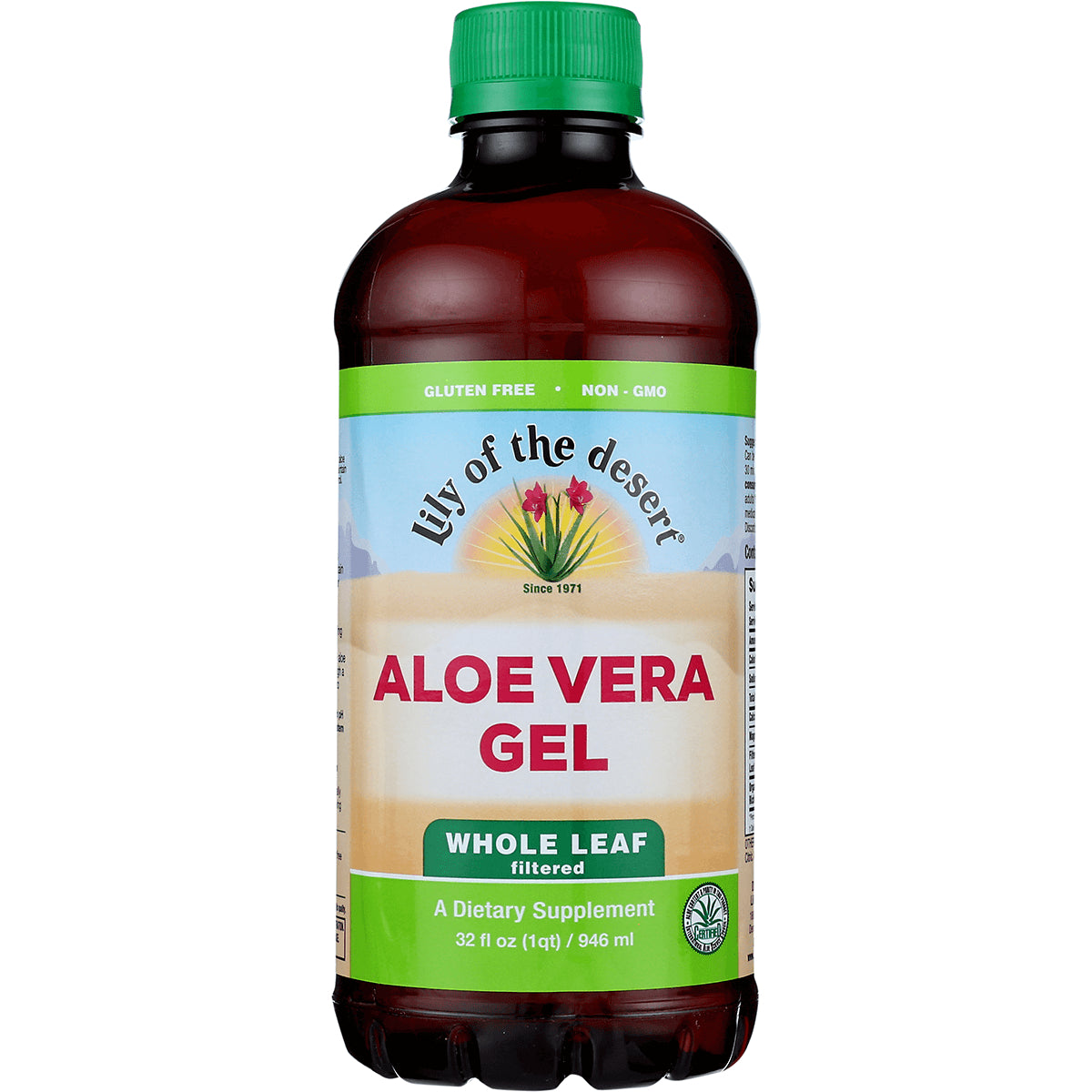 LIL003 | Lily of the Desert Aloe Vera Gel whole leaf bottle 32 fl oz dietary supplement
