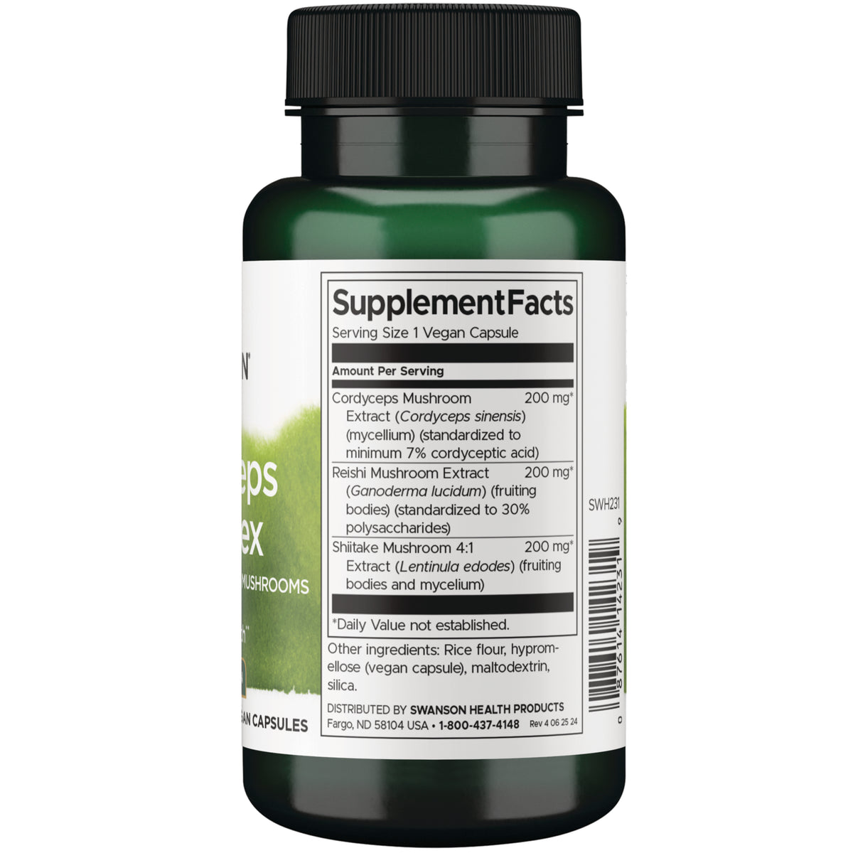 SWH231 | Back label with Supplement Facts