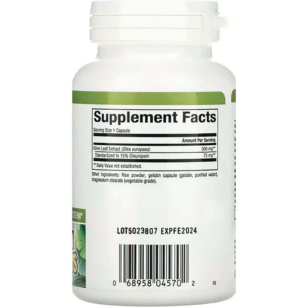 NFC076 | Back of white supplement bottle showing Supplement Facts panel, barcode, and lot and expiration code - Thumbnail