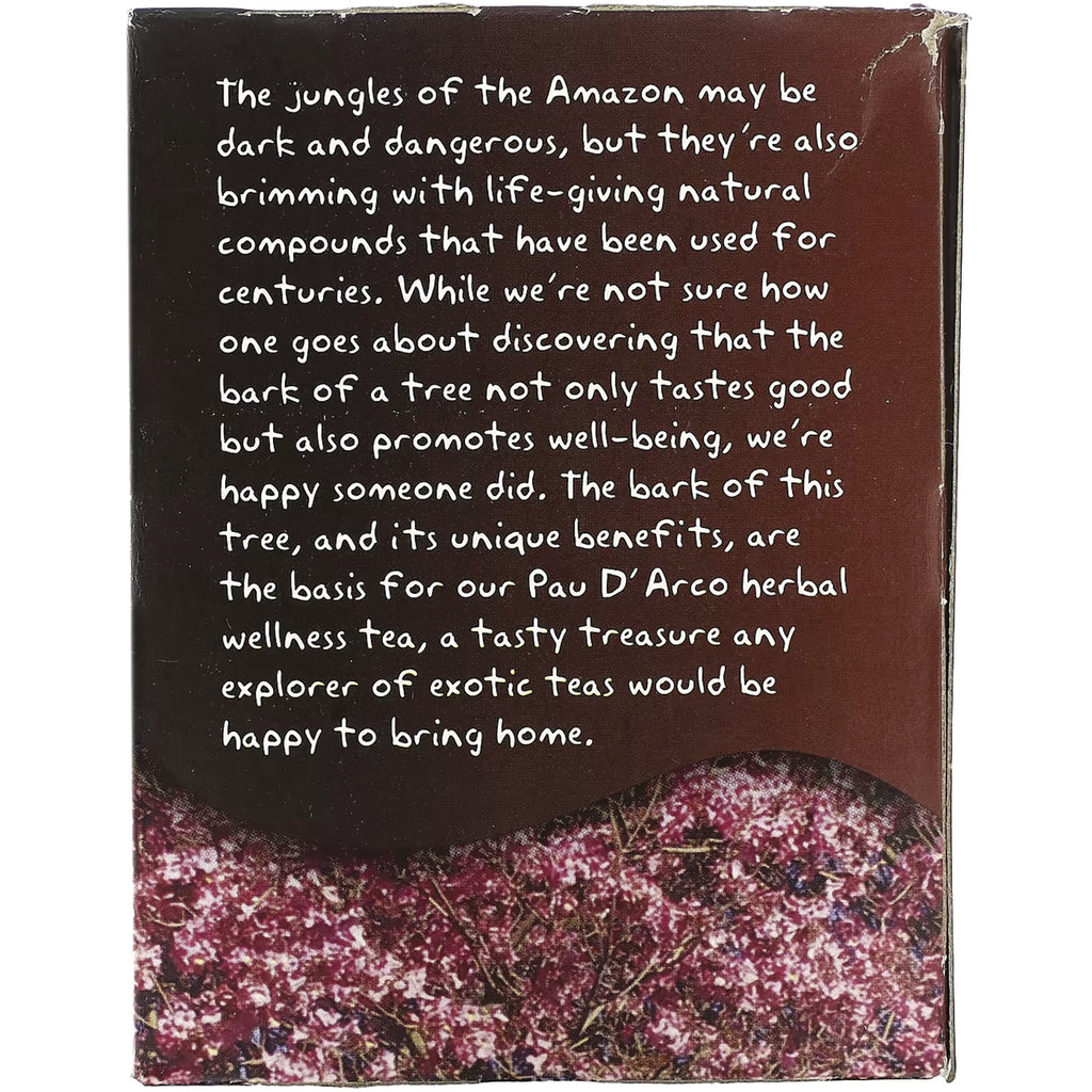 NWF1092 | Back of tea box with paragraph about Amazon bark and Pau D'Arco herbal wellness tea - Thumbnail