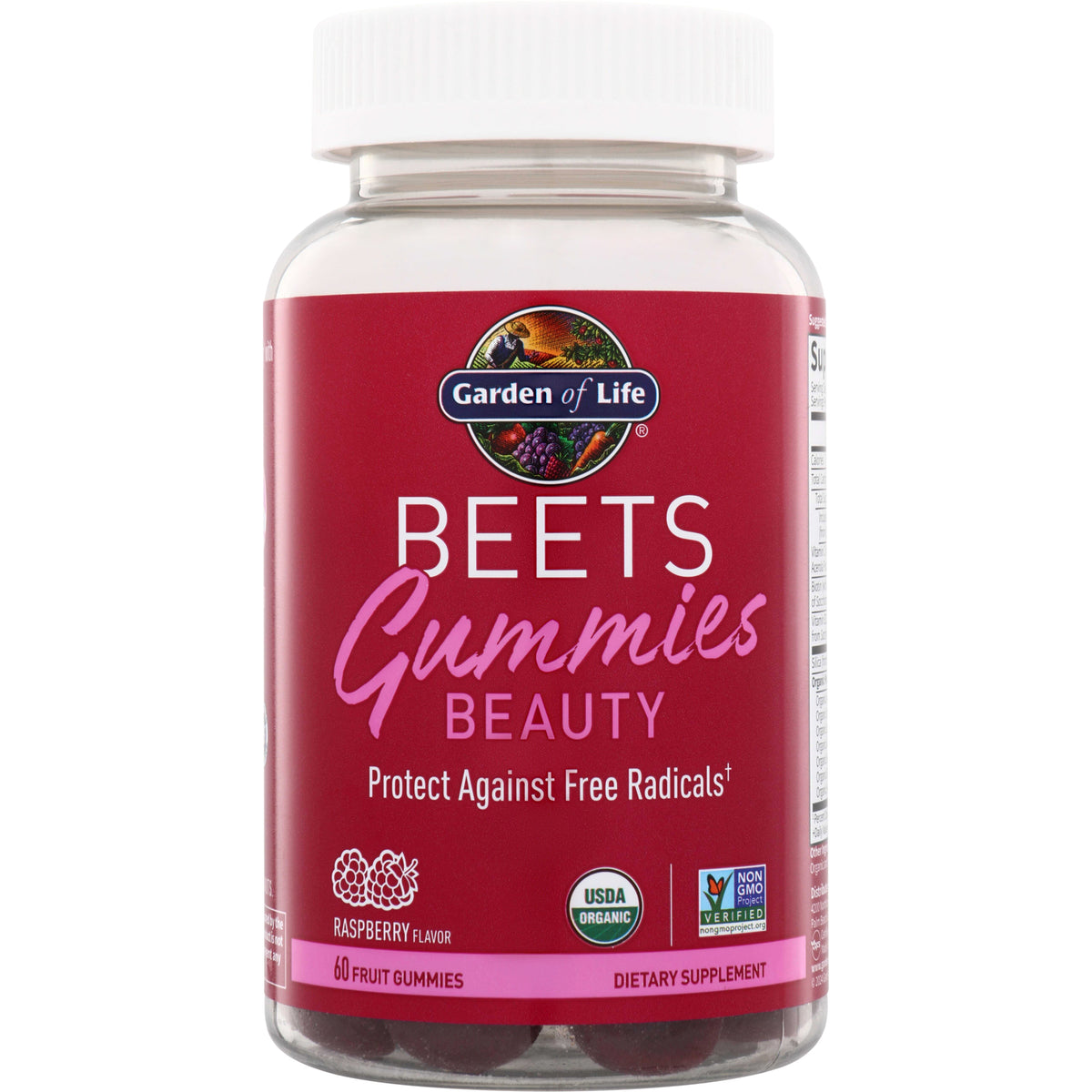 GLF348 | Garden of Life Beets Gummies Beauty, raspberry flavor, 60 fruit gummies