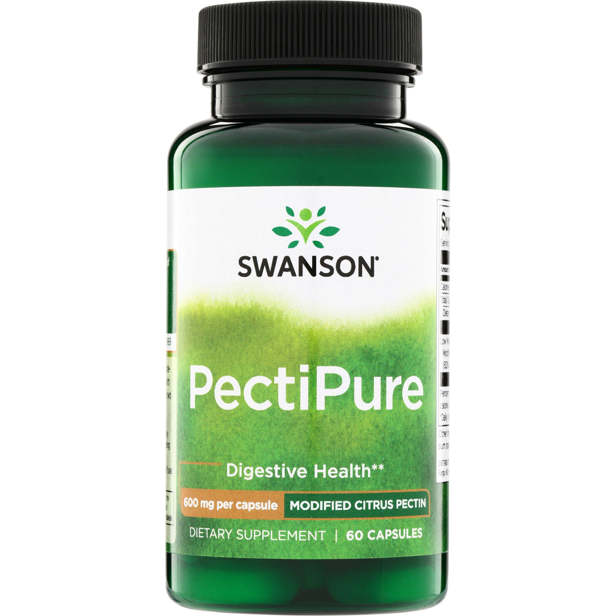 SWU418 | Swanson PectiPure Modified Citrus Pectin, 600 mg per capsule, 60 capsules bottle front
