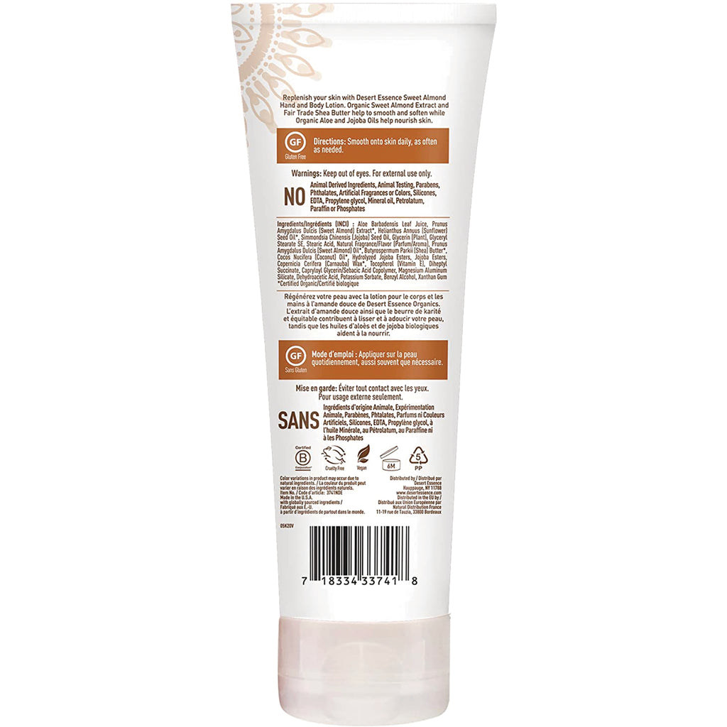DST045 | back of white lotion tube showing ingredients, warnings, usage directions, icons and barcode - Thumbnail