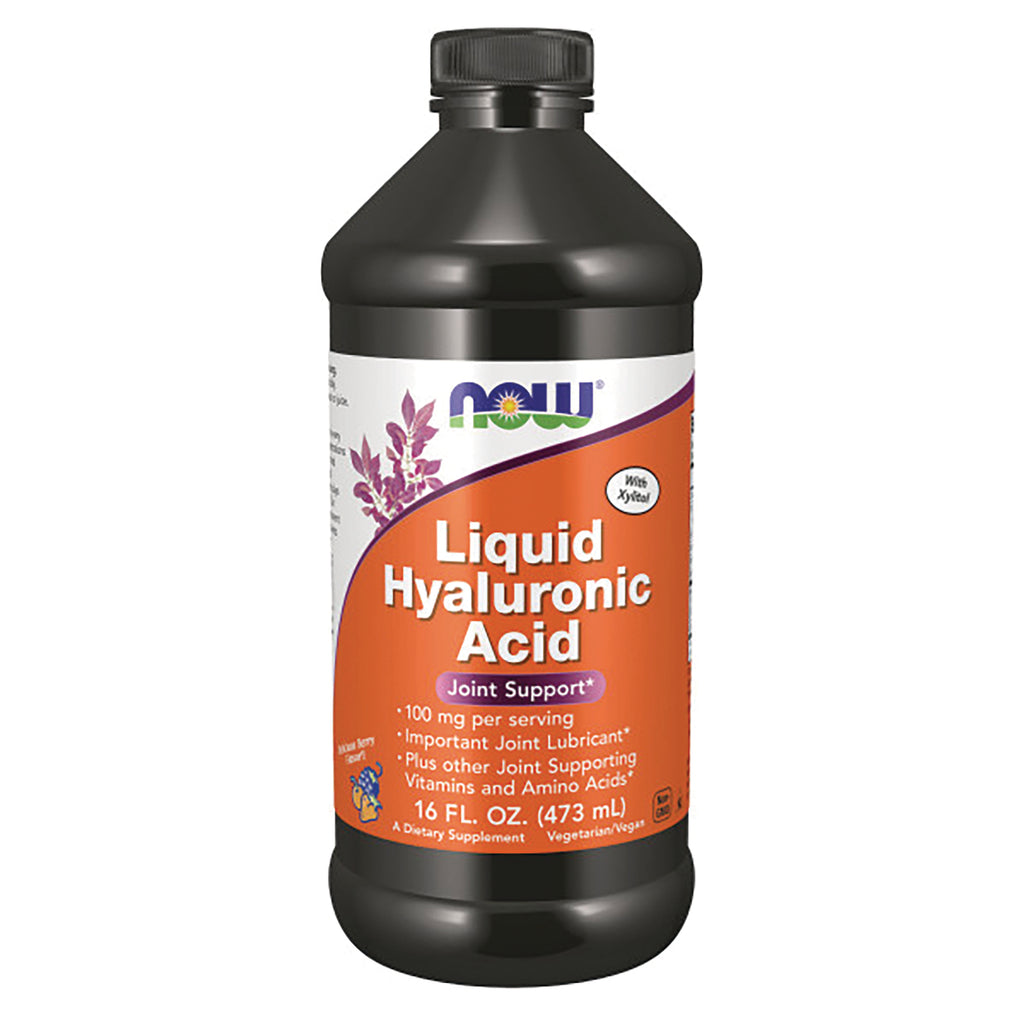 NWF1009 | NOW Liquid Hyaluronic Acid bottle with joint support label, 16 fl oz (473 mL) - Thumbnail