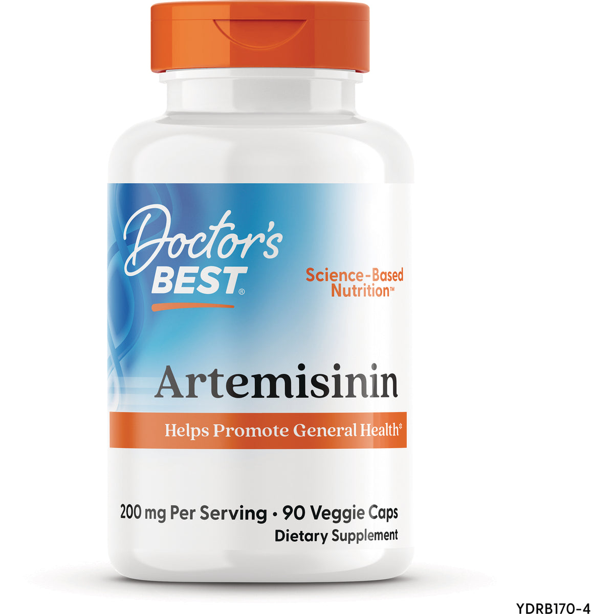 DB076 | Doctor's Best Artemisinin dietary supplement bottle, 200 mg per serving, 90 veggie caps