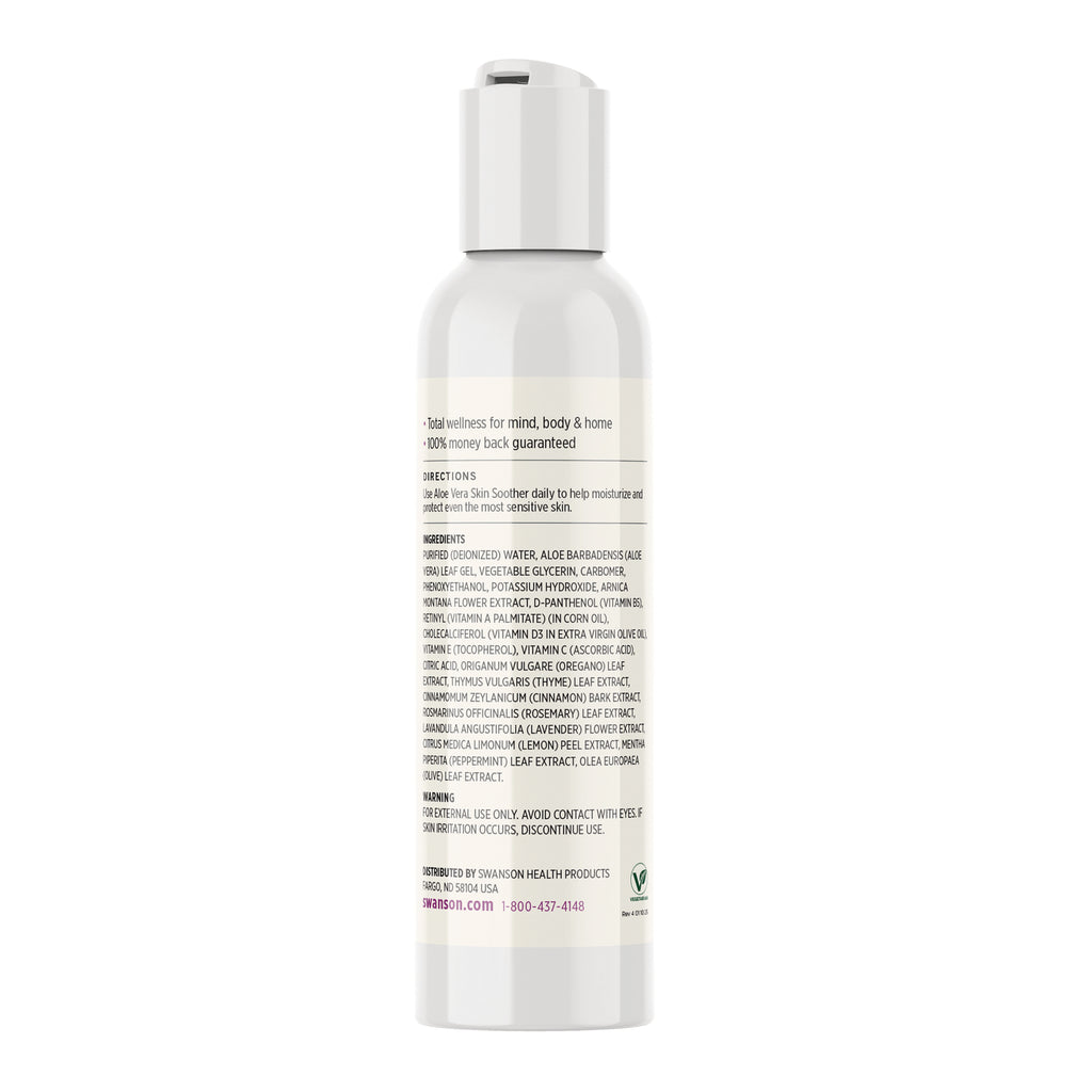 SW1482 | Back of label with Ingredients, directions, and warning for Aloe Vera Skin Soother - Thumbnail